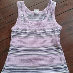VTG Y2K Girls Old Navy Tank Top Purple Stripes Sz M
